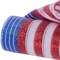 Red, White and Blue Fine Weave Metallic Poly Deco Mesh for Patriotic Wreaths, Bows, Crafts, and Decorations - USA Flag Colors